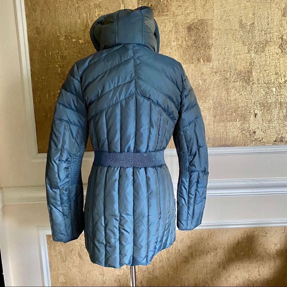 Miss Sixty metallic teal down parka hooded coat S - Picture 4 of 8
